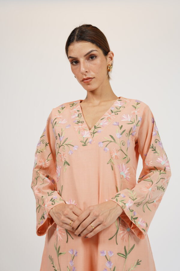 Aari-Embroidery Straight Kurta Set - Image 3